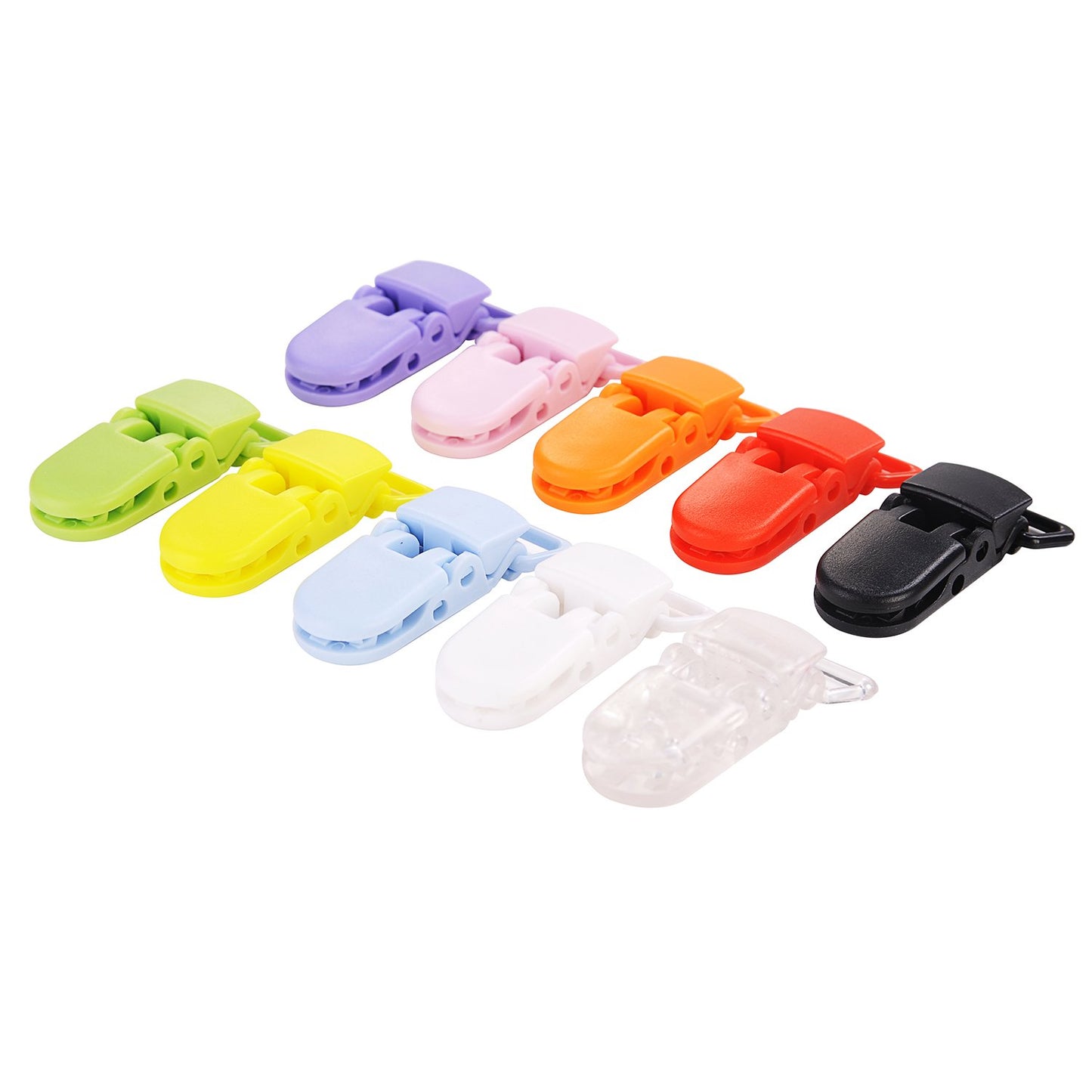 Lihao 50X Pacifier Clips Holders For Teething Toys Baby Blankets - 10 Colors