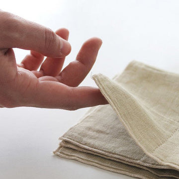 Nawrap Organic Cotton Mini Towel - 4 Ply - 10 X 10 In - Green X Ivory