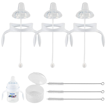 Sippy Cup Soft Conversion Kit For Philips Avent Anti-Colic Baby Bottle, Toddler Transition Kit With Silicone Sippy Spout Nipple,
