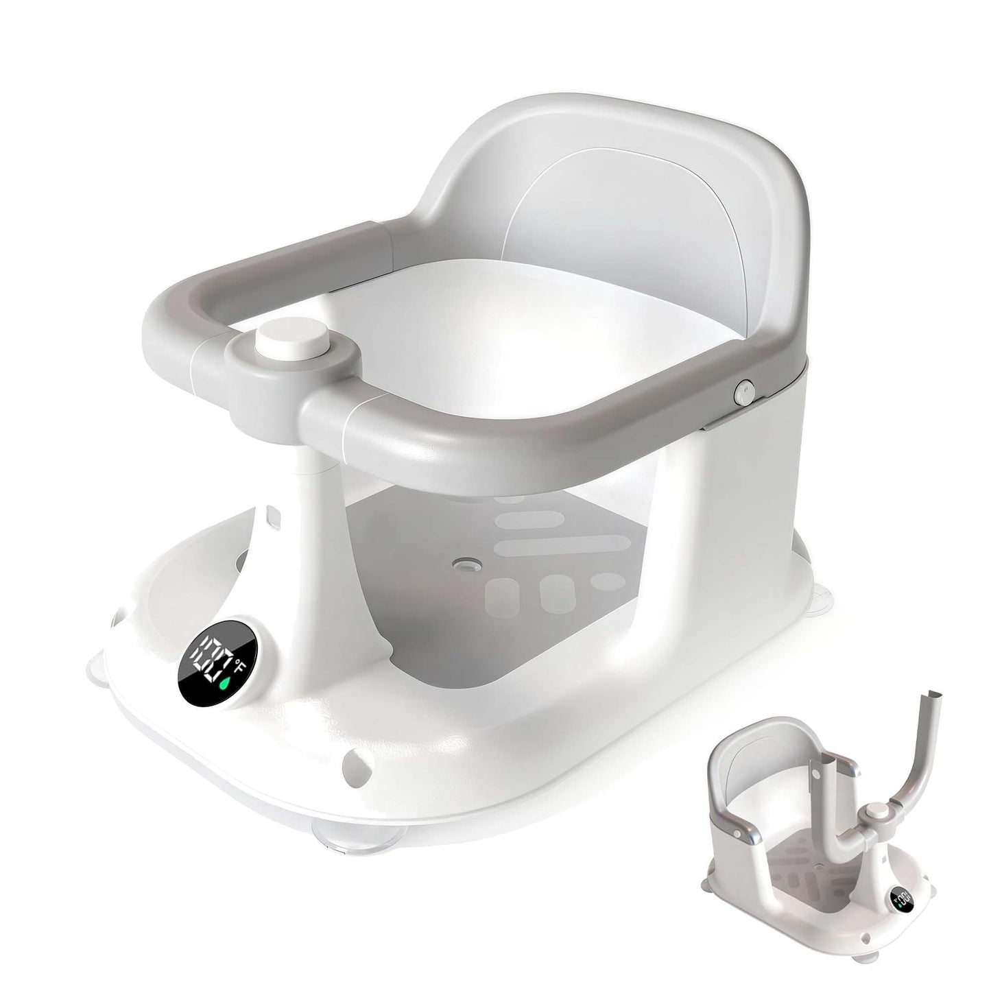 Baby Bath Seat for Infants 6 Months & Up - Adjustable Sitting up Bathtub Chair with Surround Design & Temperature Sensor, Non-Sl