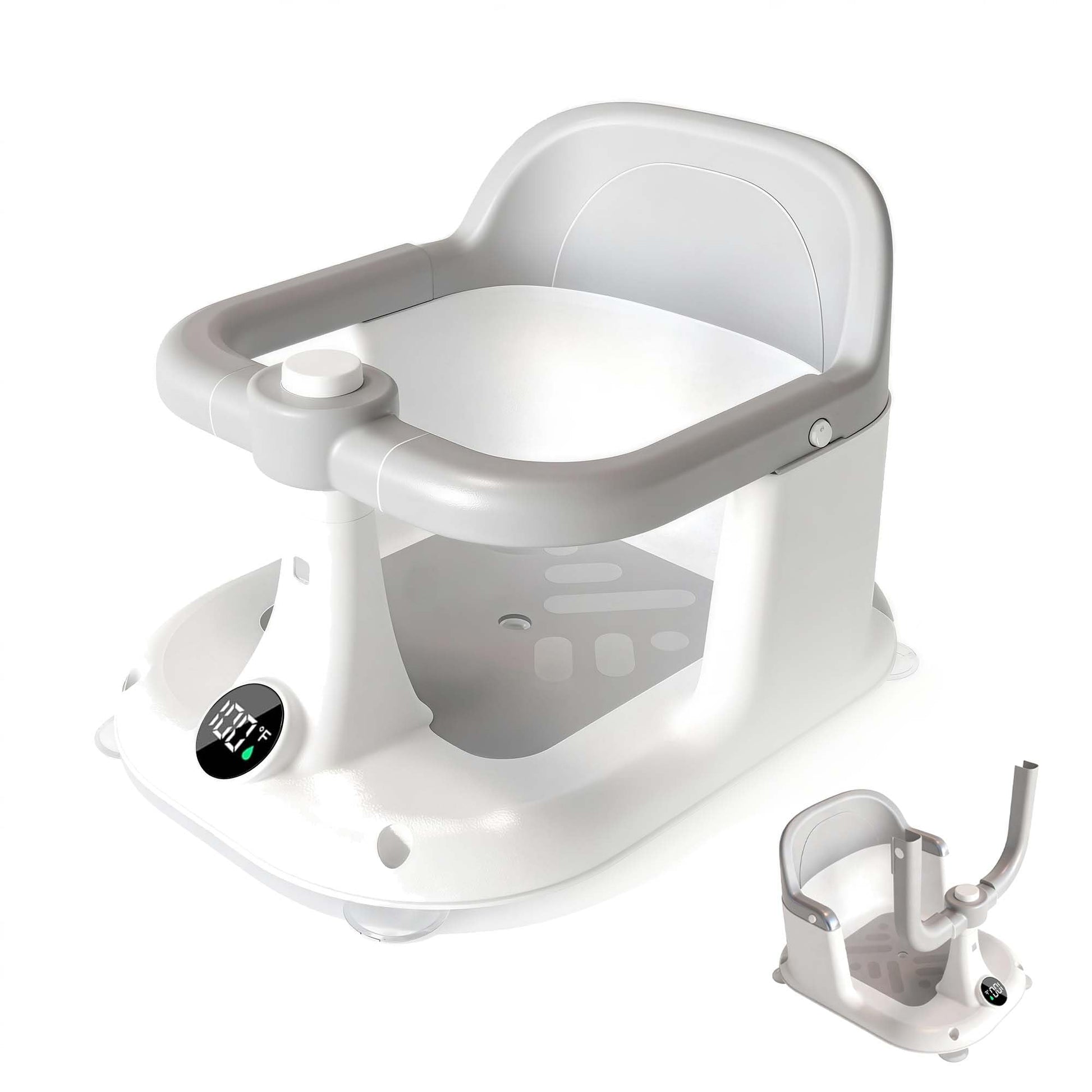 Baby Bath Seat for Infants 6 Months & Up - Adjustable Sitting up Bathtub Chair with Surround Design & Temperature Sensor, Non-Sl