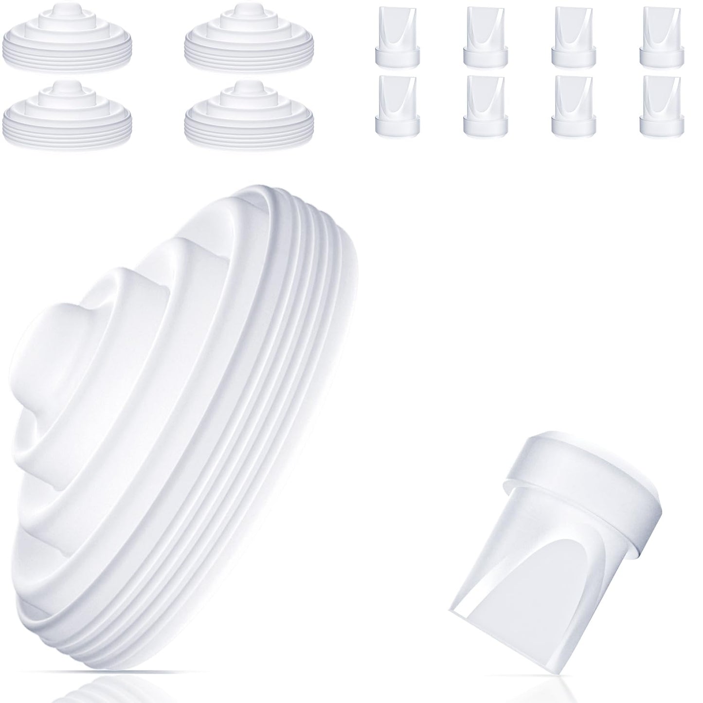 12Pcs Breast Pump Parts, 8Pcs Duckbill Valves & 4Pcs Diaphragm Compatible With Momcozy M5 Breast Pump, Food Grade Silicone Duckb