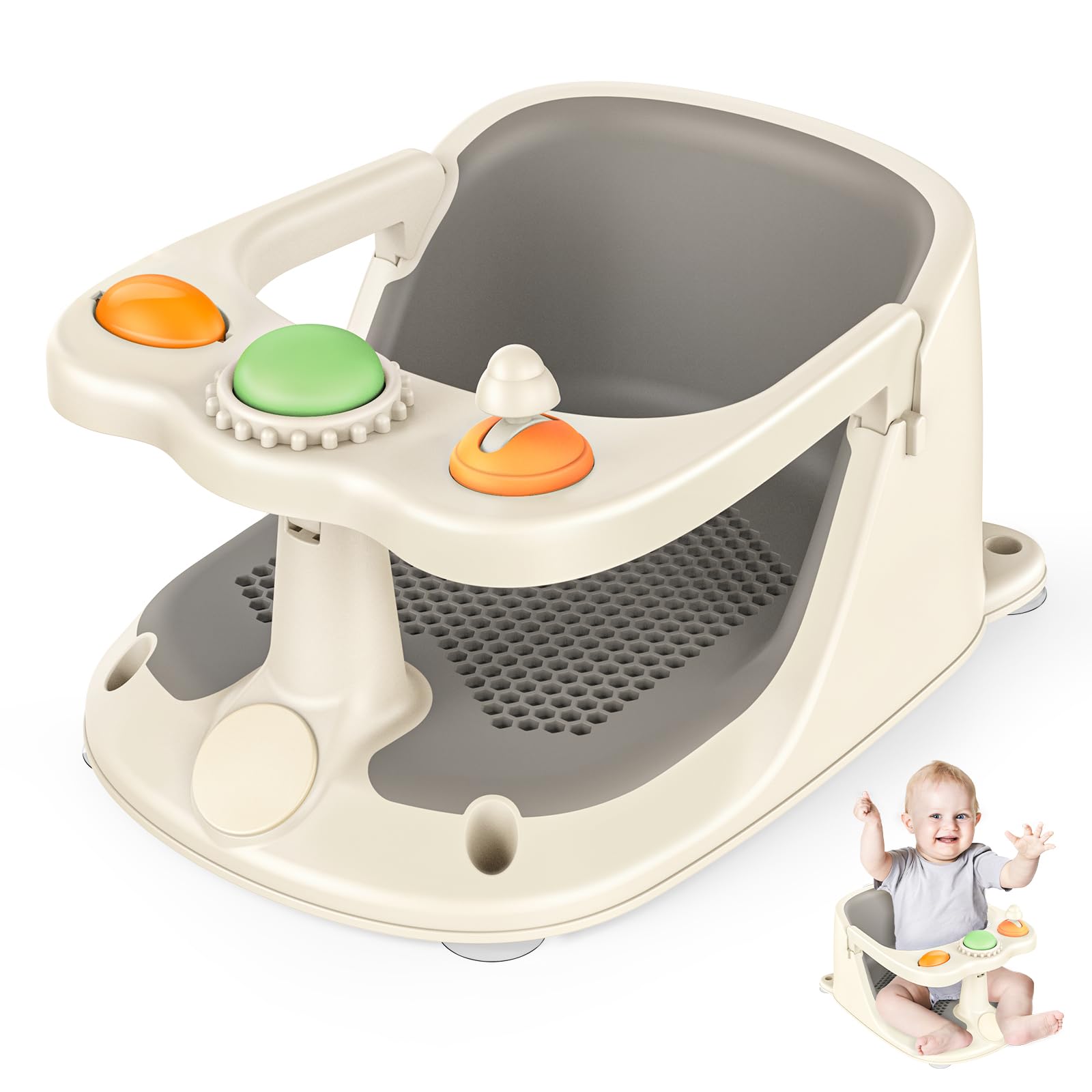 Baby Bath Seat for Babies 6 Months & Up - Non-Slip Toddler Bath Seat for Baby & Newborn with Suction Cups, Safe Baby Bath tub Se