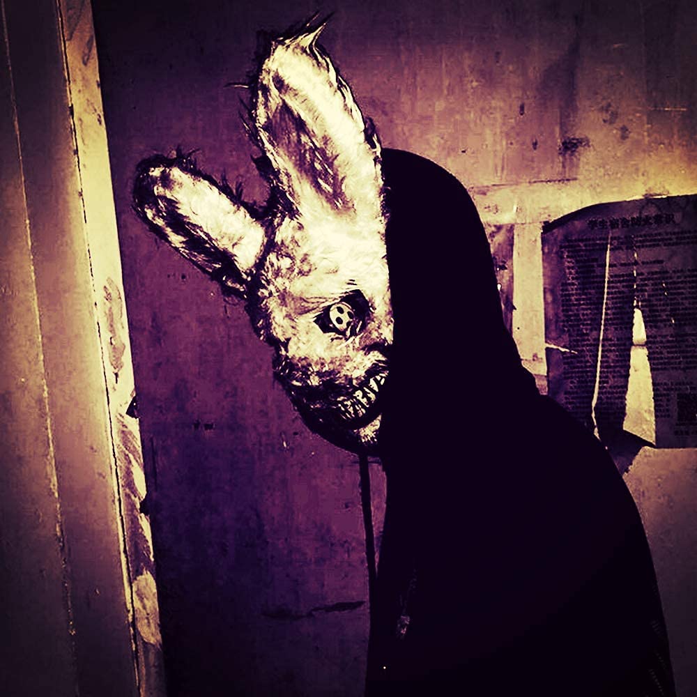 Besseek Halloween Scary Mask Rabbit Bunny Mask, Bloody Plush Animal Head Mask, Halloween Cosplay Costume Props Halloween Party F