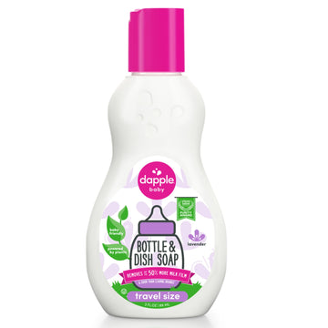 Dapple Baby Bottle Soap, Hypoallergenic Dish Soap For Baby Bottles, Powered By Plants, Travel Size, Lavender, 3 Fl Oz (Pack Of 1