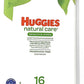Huggies Bundle - 12 Pack Of Natural Care Unscented Baby Travel Wipes 16Ct. Each