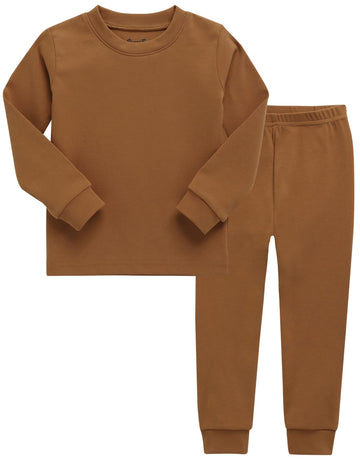 Vaenait Baby Kids Toddler Cotton Sleepwear Pajama Pjs 2Pcs Set Basic Brown L