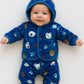 Baby Winter Hooded Fleece Set  Green Warm Jacket & Pants Outfit for Infants (Animal & Floral Print) 03 Months (Mix Colors (Pat