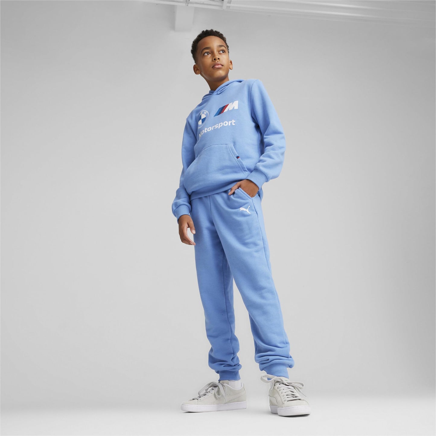 Puma Kid'S Standard Bmw M Motorsport Essentials Hoodie, Blue Skies, 6