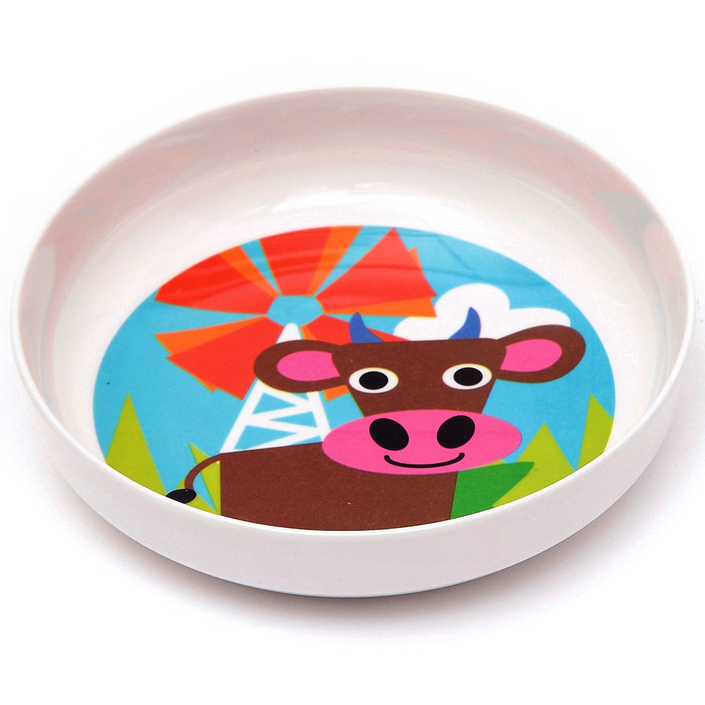 French Bull 4Pc Toddler Kids Feeding Melamine Tableware Flatware Bpa Free Dishwasher Safe, Durable Plate, Cup, Bowl, Divided Tra