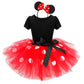 Baby Toddler Girl Polka Dots Fancy Dress Up Costume Birthday Party Tulle Dresses with Polka Dot Headband