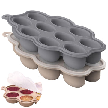 Btrfe Silicone Baby Food Freezer Tray 2Pack Perfect Food Storage Containers For Homemade Baby Food, Fruit Purees, Breastmilk, Ve