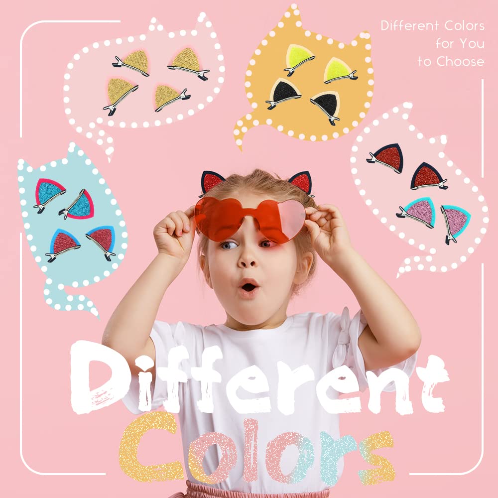 Dreamlover Hair Clips For Girls, Cat Ear Hair Barrettes For Kids, Cute Hair Accessories For Toddler Girls, 16 Pieces