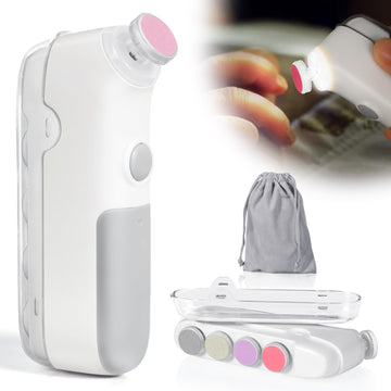 Ivywind Baby Nail File Electric, 5 In 1 Universal Baby Nail Trimmer With Led Light, Automatic Safety Baby Nail Clippers For Infa