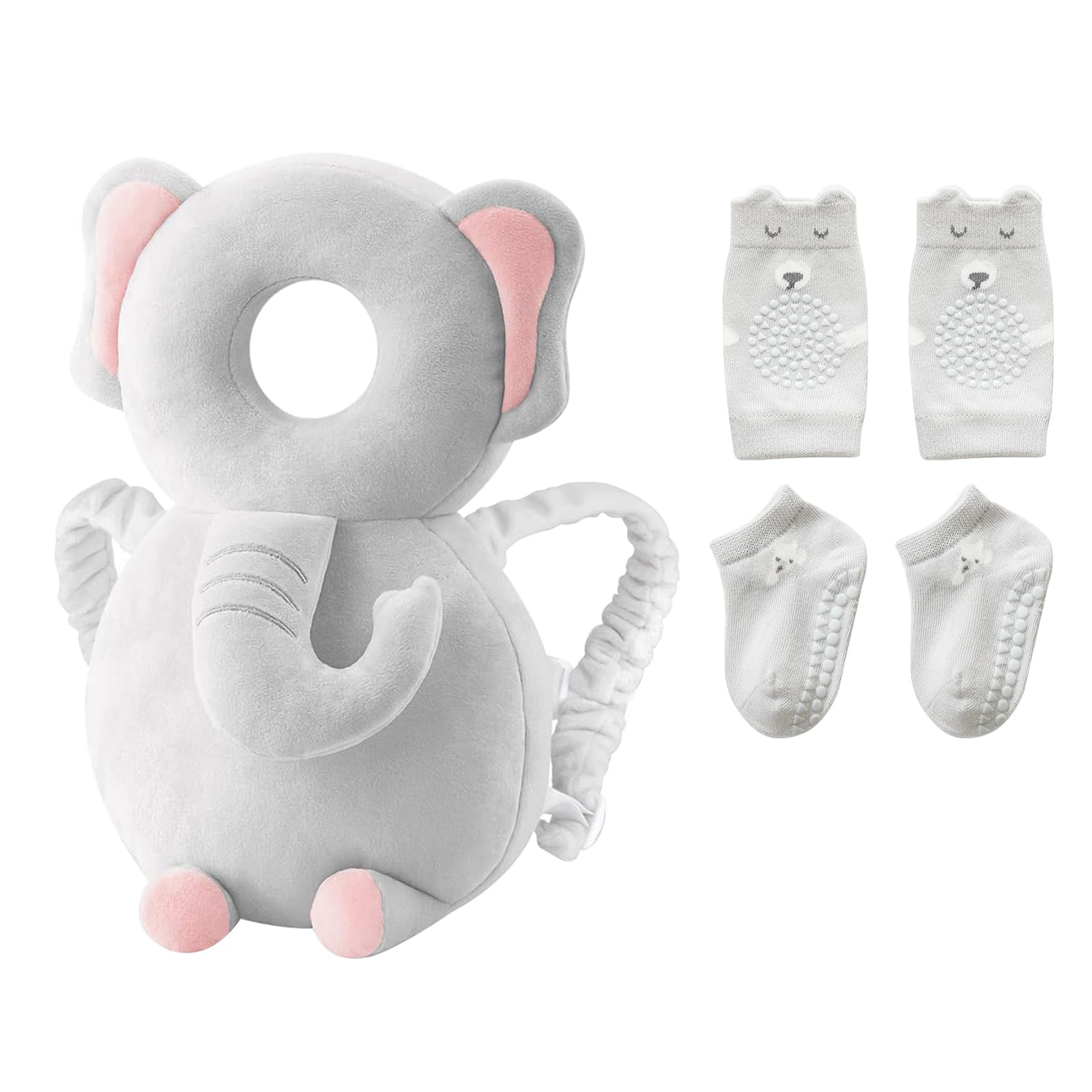 Grnstf Baby Toddler Head Protector, Baby Head Protection Backpack, Adjustable(Elephant)