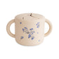 mushie Silicone Snack Cup | Spill Proof Food Container for Toddler and Baby (Lilac Flowers)