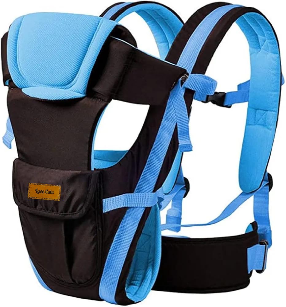 Laee cute Baby Carrier Bag/Adjustable Hands Free 4 in 1 Baby/Baby sefty Belt/Child Safety (Black to Sky 4 in 1)