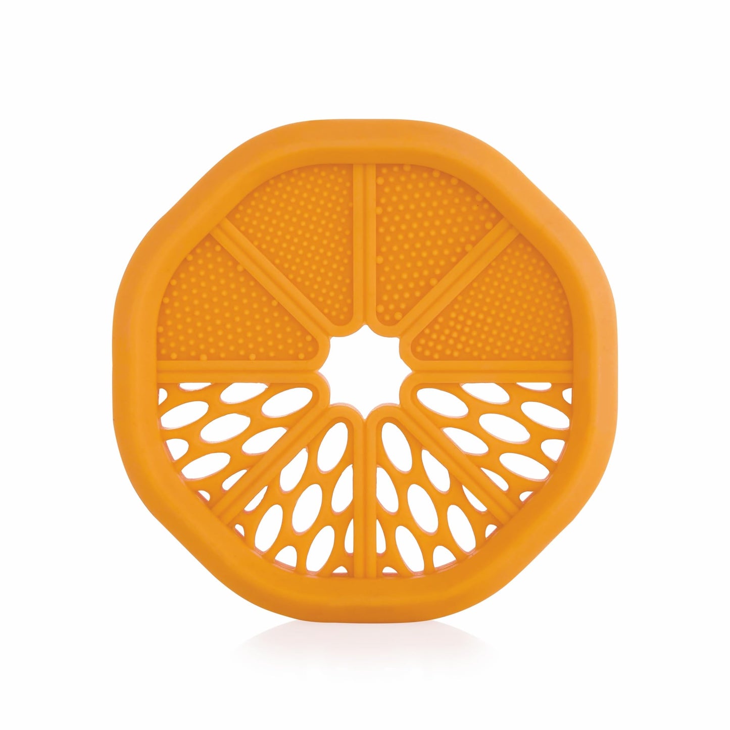 Beebaby Orange Soft Silicone Teether For 6 To 12 Months With Carrying Case, Bpa Free Us Fda Approved Teether For Baby With Textu