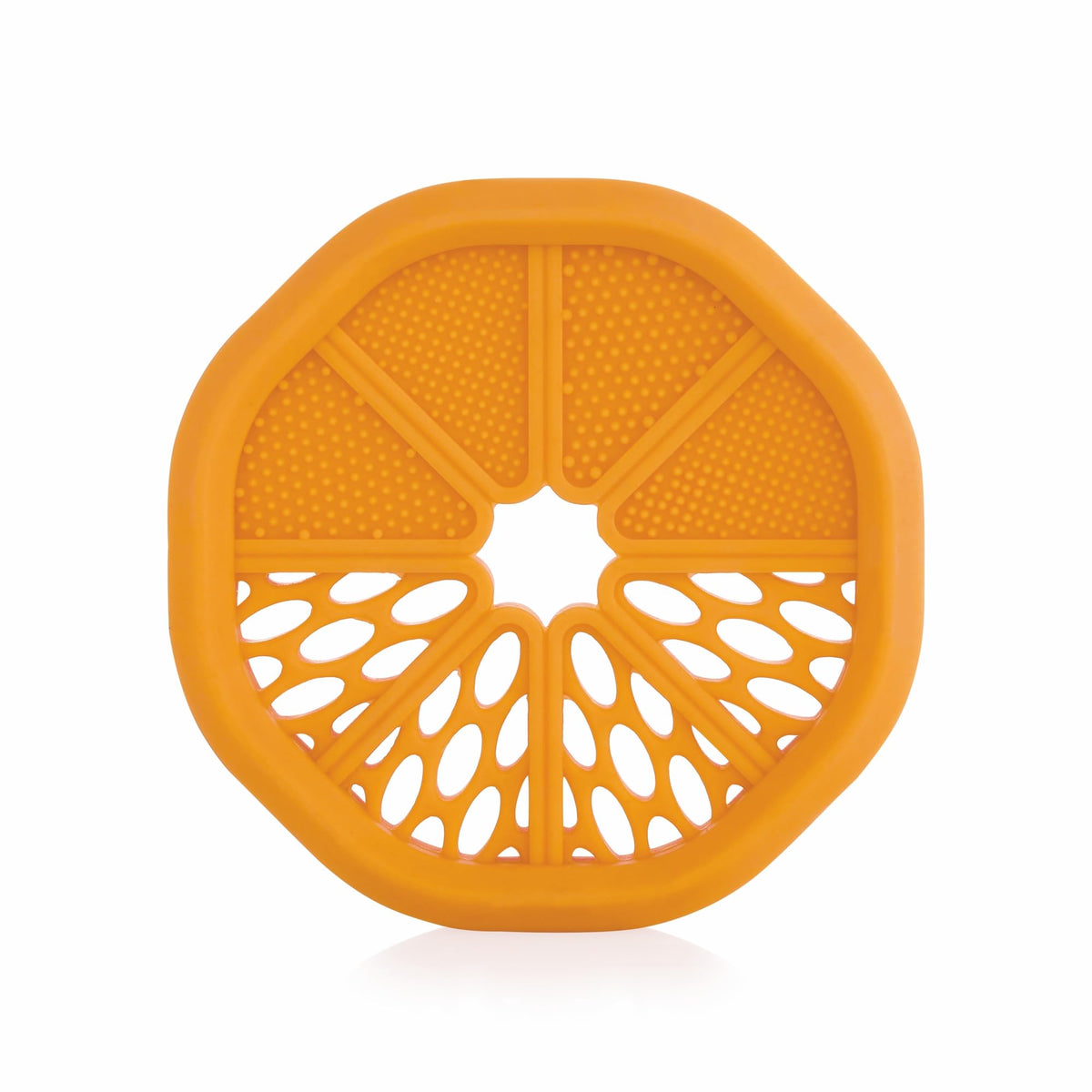 Beebaby Orange Soft Silicone Teether For 6 To 12 Months With Carrying Case, Bpa Free Us Fda Approved Teether For Baby With Textu