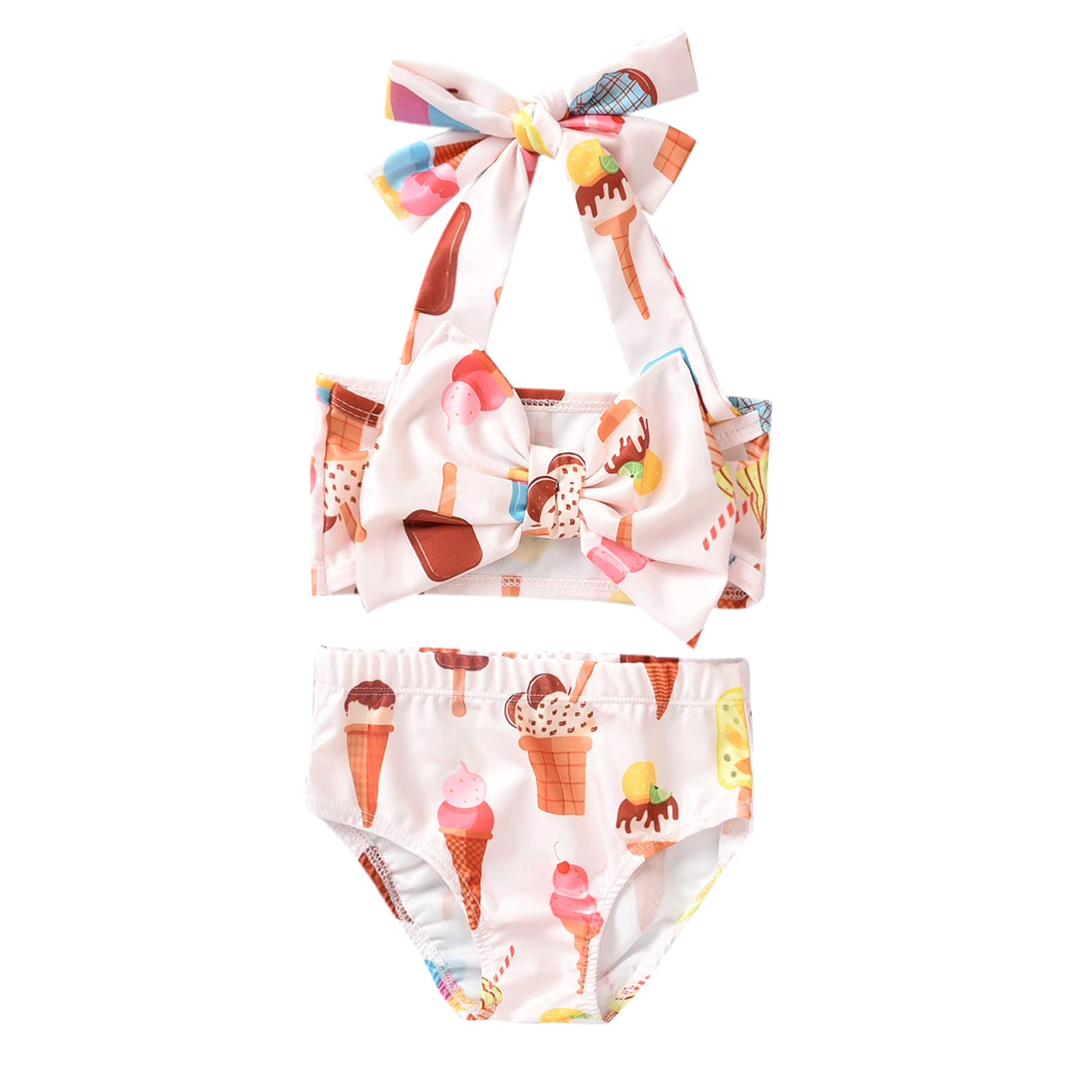Aalizzwell Baby Girl Bathing Suit, Toddler Girls Two Piece Swimsuit Halter Top B WBBAPB092Q2W3VQ