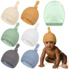 Shihanee 6 Pcs Satin Lined Baby Newborn Hats Beanie Hats Soft Silk Satin Bonnet Infant Toddler Cap for 0-6 Months Girls Boys(Cla