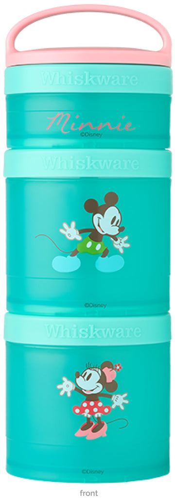 Whiskware Disney Stackable Snack Containers for Kids and Toddlers, 3 Stackable Snack Cups for School and Travel, Mickey and Minn