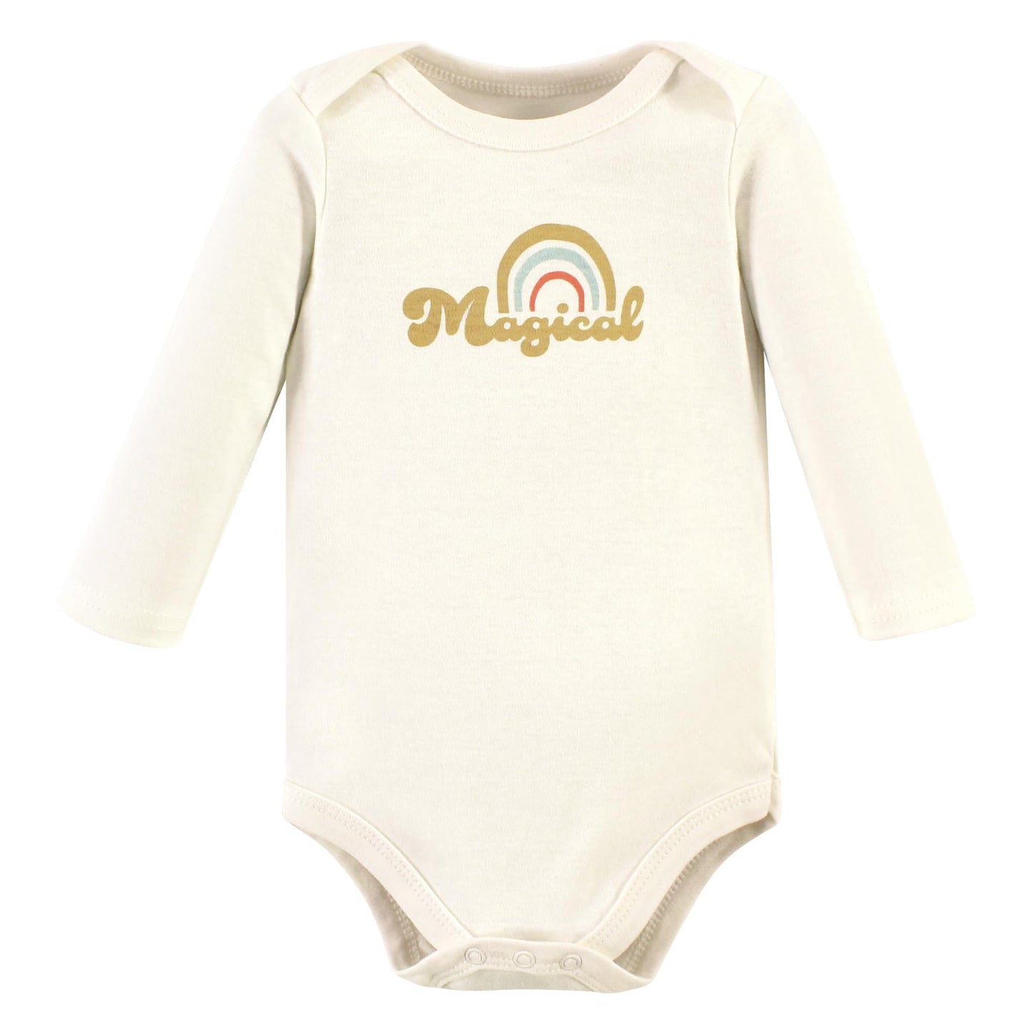 Hudson Baby Unisex Baby Cotton Long-Sleeve Bodysuits, Magical Rainbow 3-Pack, 3-6 Months
