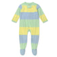 Honestbaby Baby Celebration Sleep & Play Footed One-Piece Pajama Sleeper 100% Organic Cotton, Easter Stripe Blue