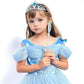 Kuzhi Frozen Crown Tiara And Wand Set - Silver Heart Jewel (Blue)