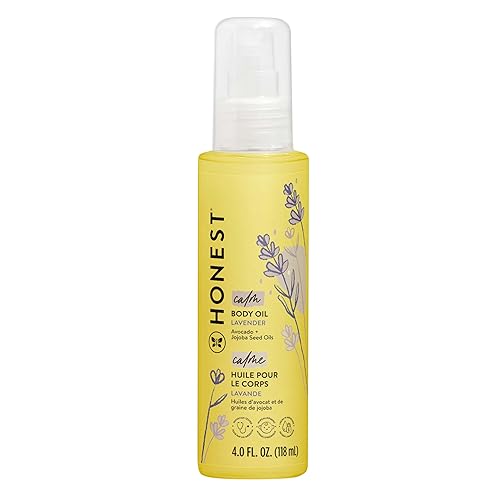 The Honest Company Lavender Infused Calming Body Oil  Gentle For Baby  Organic, Plant-Based, Hypoallergenic  4.0 Fl Oz