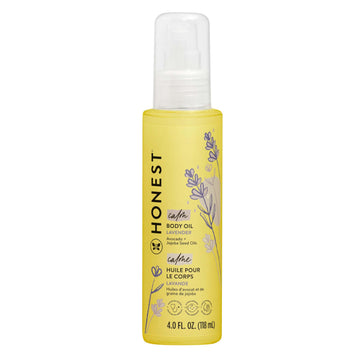 The Honest Company Lavender Infused Calming Body Oil  Gentle For Baby  Organic, Plant-Based, Hypoallergenic  4.0 Fl Oz