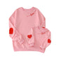Ritatte Mommy And Me Valentine'S Day Outfit Love Heart Graphic Family Matching Sweatshirt Crewneck Long Sleeve Pullover Top(2Xl,