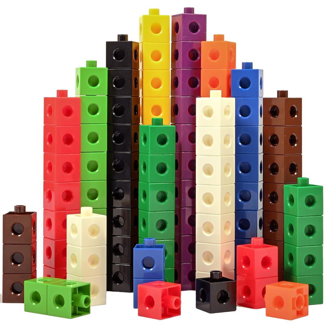 edxeducation Linking Cubes - Set of 100 - Connecting and Counting Snap Blocks for Construction and Early Math - For Preschool an