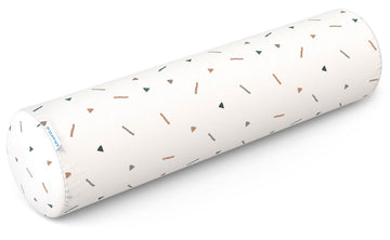 Cherilo Baby Pillow 1 To 2 Years | Memory Foam Bolster Pillow For Kids | White Fancy Triangles Cushion For Neck & Side Support W