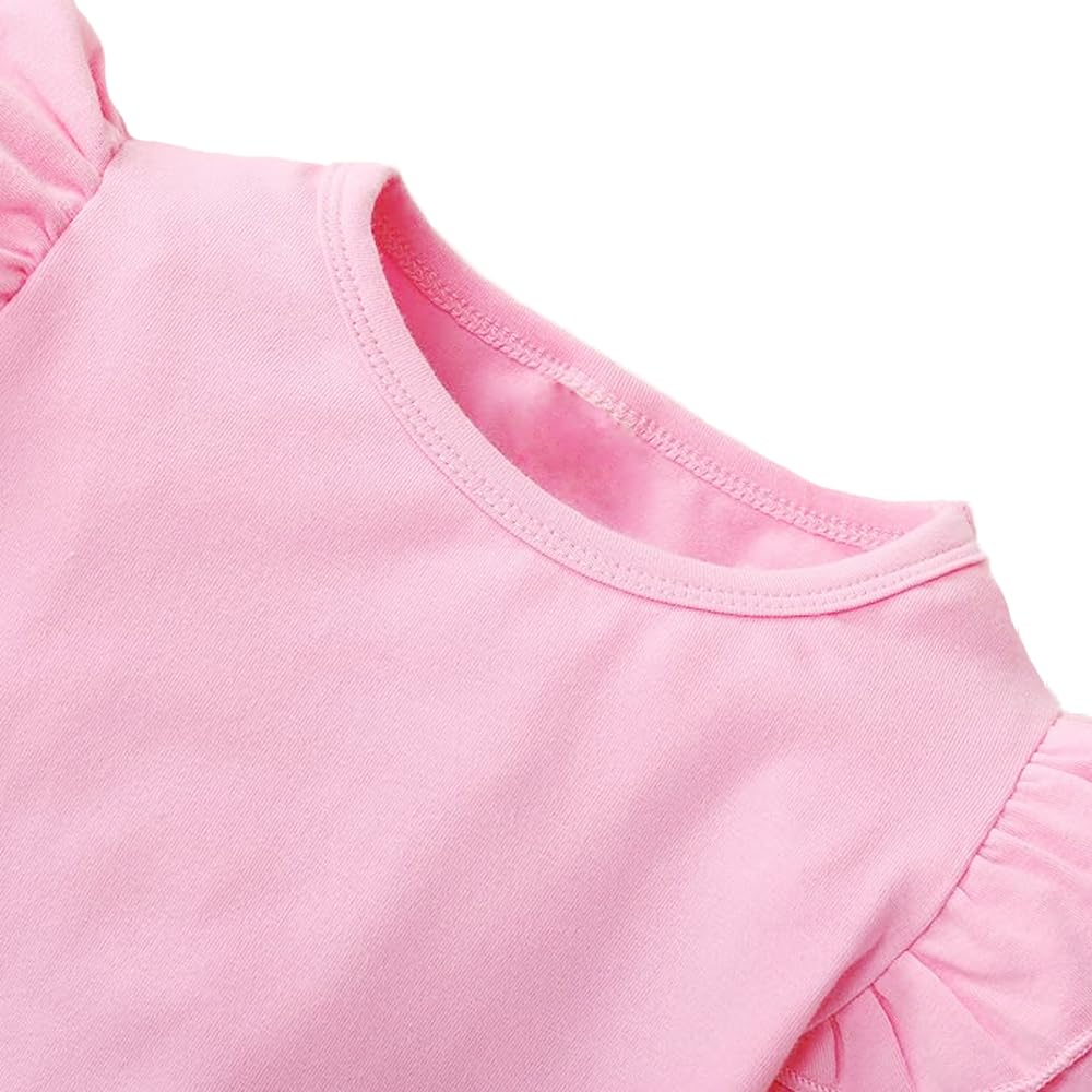 Cm-Kid Valentine 'S Day Girl Long Sleeve Shirts Baby Sweet Heart Sweatshirt Kids Pink Crewneck Pullover Shirt Top 6-7 Years