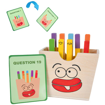 MIKNEKE Wooden French Fries Sorting & Stacking Toys for Toddlers, Montessori Toys for 3 Year Old, Preschool Educational Toys to 