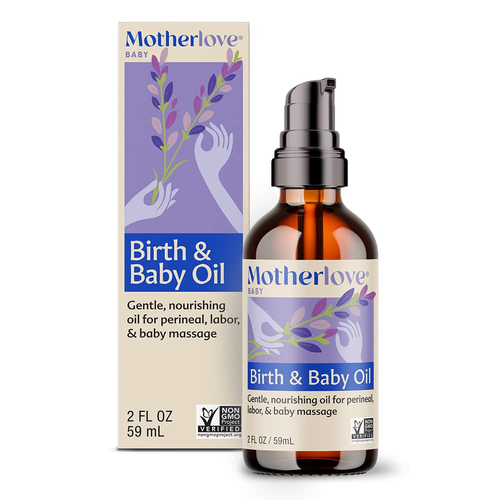Motherlove Birth & Baby Oil (2 Oz) Gentle Lavender-Infused Oil For Perineal, Labor & Baby Massage-Non-Gmo, Organic Herbs