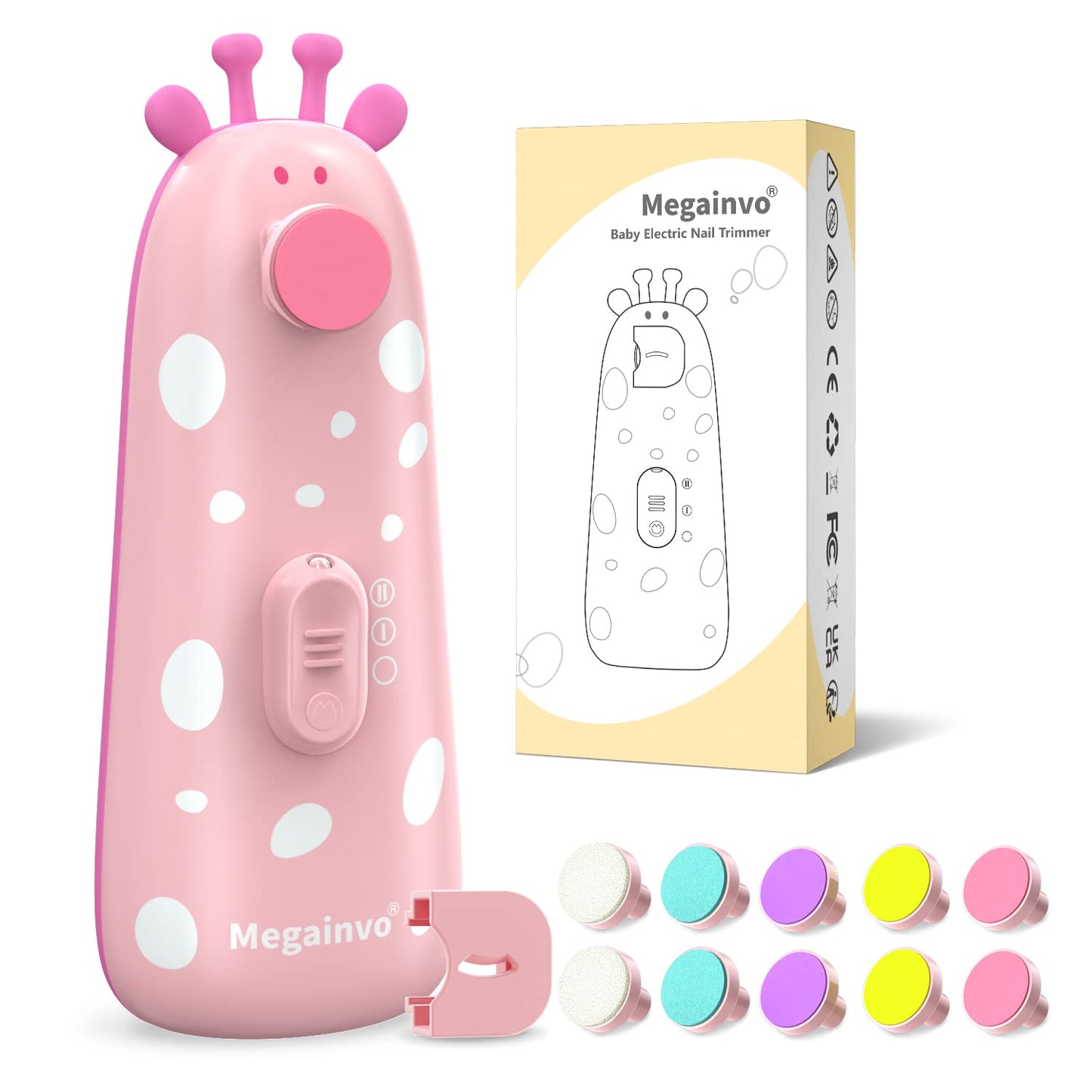 Baby Nail Trimmer Electric Baby Nail File Safe Baby Nail Clippers With Light 10 Grinding Heads Queit Baby Nail Polish Grooming K