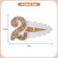 Jissoo 2Nd Birthday Hair Clip For Baby Girls - White Glitter Number 2 Hair Clip, Girl Birthday Party Decorations, Two Year Old P