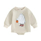 Focusnorm Halloween Newborn Baby Girl Outfit Toddler Ghost Pumpkin Sweatshirt Romper Long Sleeve Romper Infant Fall Clothes (Kha