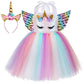 Shinyou Girls Unicorn Costume Dress Up Led Light Up Unicorn Tutu Birthday Outfit For Halloween Birthday Gift (Rainbow, 3-4Y)