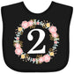 Inktastic 2Nd Birthday Rose Wreath 2 Year Old Girl Baby Bib Fuchsia 2F915
