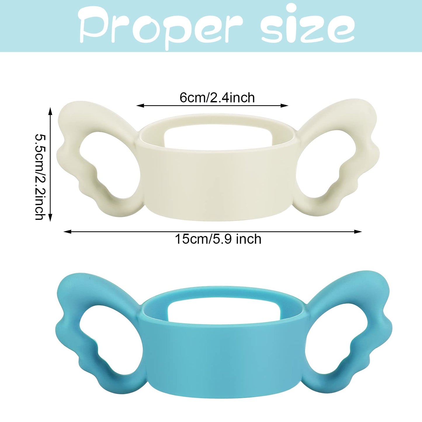 3 Pieces Baby Silicone Bottle Handles Natural Bottle Handle Wide Neck Feeding Handle Easy Carry Handle Lightweight Bottle Handle