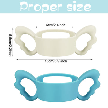 3 Pieces Baby Silicone Bottle Handles Natural Bottle Handle Wide Neck Feeding Handle Easy Carry Handle Lightweight Bottle Handle