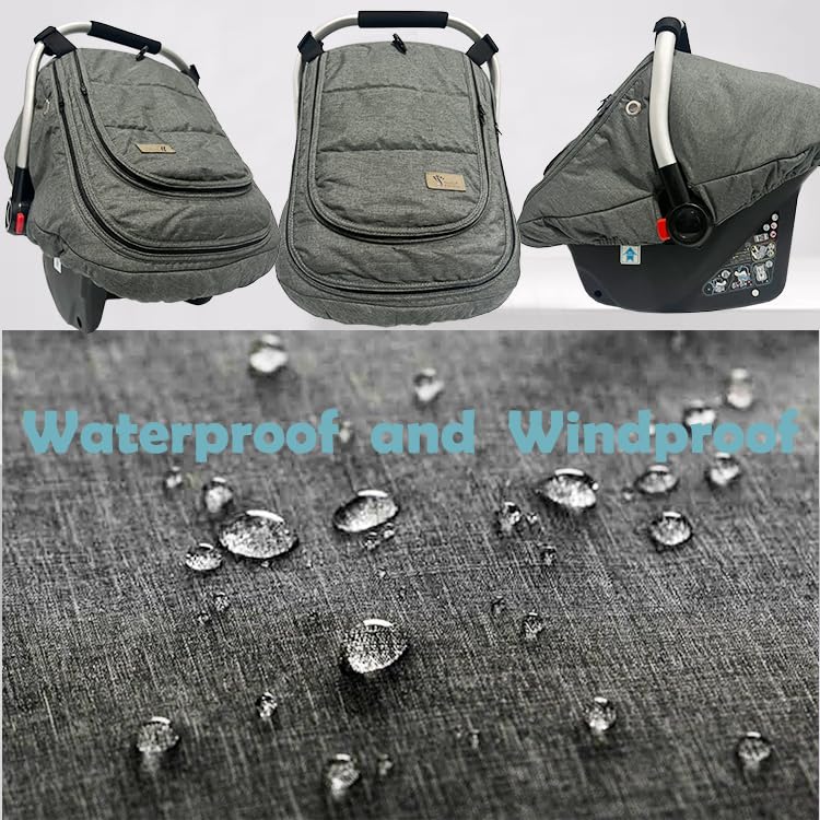 Car Seat Covers For Babies Winter - Baby Car Seat Cover Canopies Water Resistant,Universal Cold Weather Shield Carseat Covers Pr