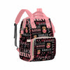 Artsadd Custom Monogrammed Diaper Back Pack With Thermal Pockets, Gradient Red Love Travel Backpack Customized Baby Bags With Na