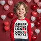 Toddler Boys T-Shirt Valentine'S Day Shirt Abc I Love U Heart Tops Kids Long Sleeve Raglan Baby Cotton Tees 2T