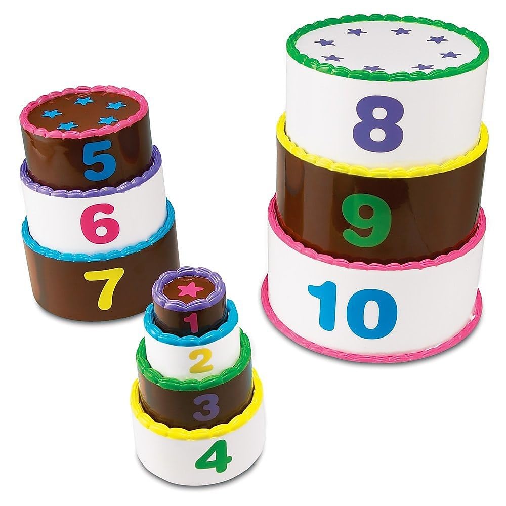 Learning Resources Stack and Count Layer Cake - 10 Pieces, Ages 18+ Months Toddler Learning Toys, Early Stacking and Counting Sk