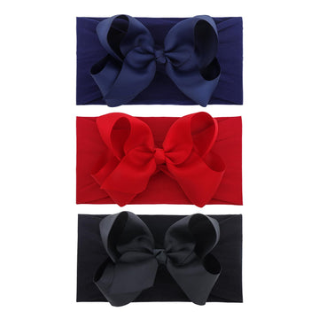 Lanmerry Baby Girl Headbands And Hair Bows - Nylon Hairbands With Ribbon Bow For Newborns, Infants, Toddlers 6-12 Months