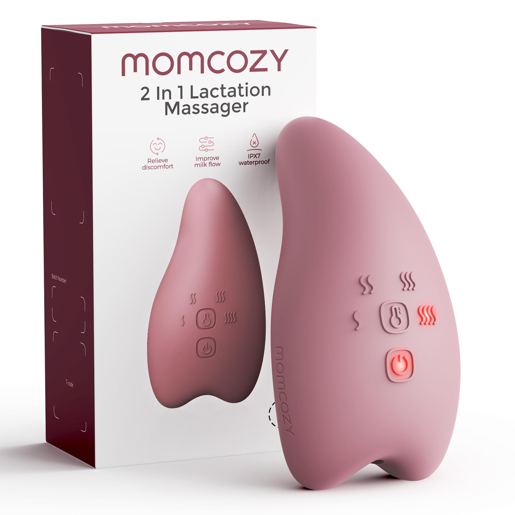 Momcozy Warming Lactation Massager Pro, 8 Vibration Modes & 4 Heating Levels, Longer-Lasting & 100s Rapid Warming Breast Massage